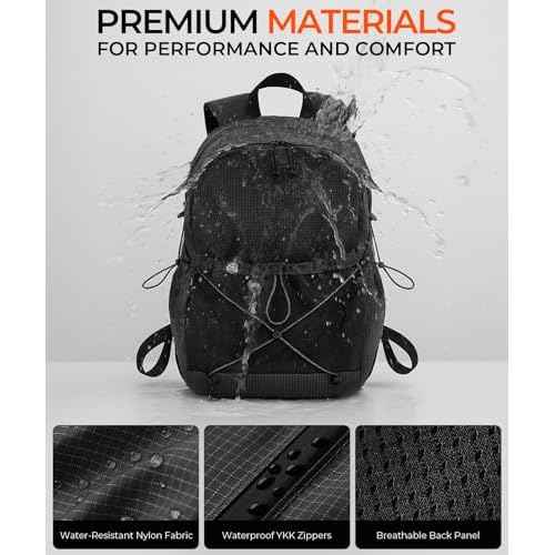 Lightweight Backpack, 14 Inch Casual Laptop Backpack for Men and Women Waterproof DayPack Bag Small Everyday Carry Bag for Travel, Work (Black)