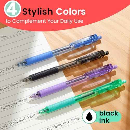 Sooez 40 Pack Bulk Pens Ballpoint Smooth Writing pens, Retractable Black Ink Pen, Medium Point 1.0mm Click Pens for Journaling, Soft Grip Box of Pen Office Supplies for Nurse,Server, Note Taking,Black