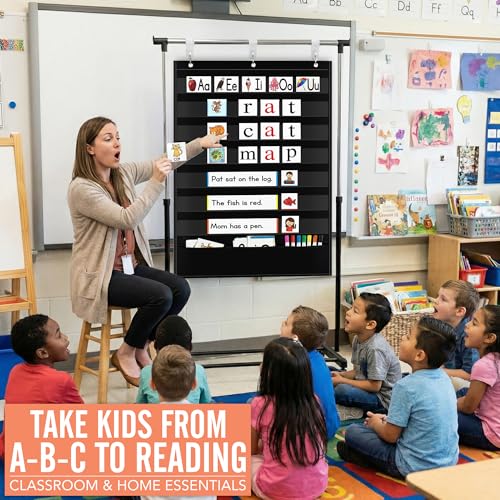 Black 7+1 Pocket Classroom Chart for Learning & Organization - Teacher Supplies