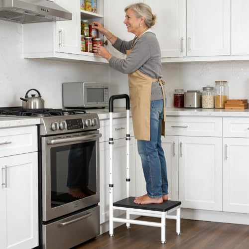 Heavy Duty Step Stool with Handle for Adults & Seniors, Max 400 lbs