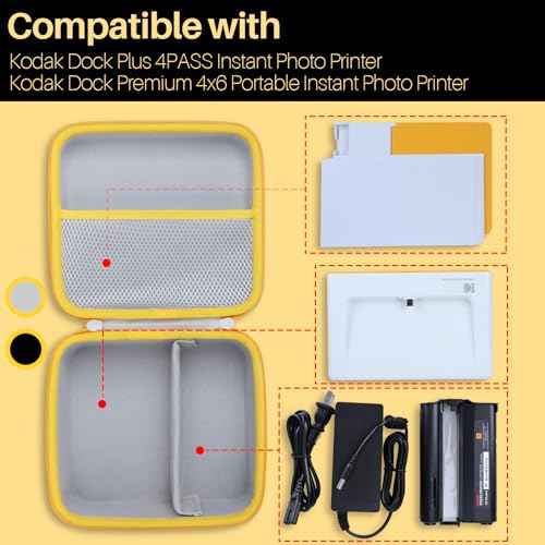Hard Case Compatible with Kodak Dock Plus 4PASS / Kodak Dock Premium 4x6 Portable Instant Photo Printer (Black Case)