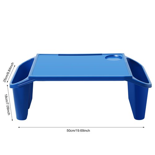 6 Pcs Kids Lap Desk Tray with Storage Plastic Breakfast Laptop Trays with Side Pockets and Slot Portable Lap Bed Table for Writing Eating Game Classroom Snacks Boy Girl