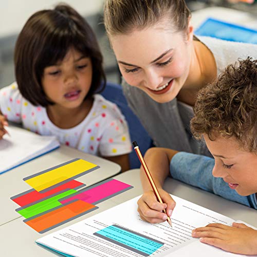 Guided Reading Strips for Dyslexia - Set of 6 Colored Highlight Overlays