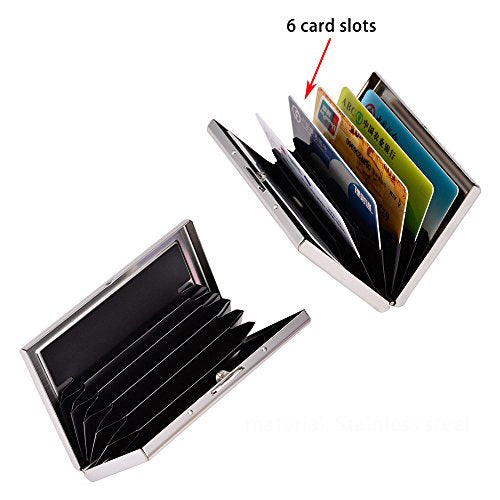 Rose Gold RFID Metal Credit Card Holder Wallet - Stainless Steel Business Card Case for Men & Women
