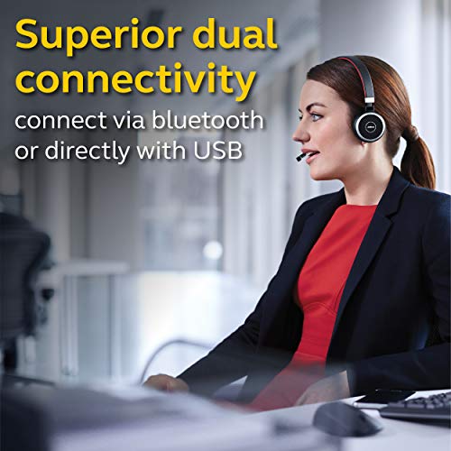 Jabra Evolve 65 MS Wireless Headset, Stereo ? Includes Link 370 USB Adapter ? Bluetooth Headset with Industry-Leading Wireless Performance, Advanced Noise-Cancelling Microphone, All Day Battery