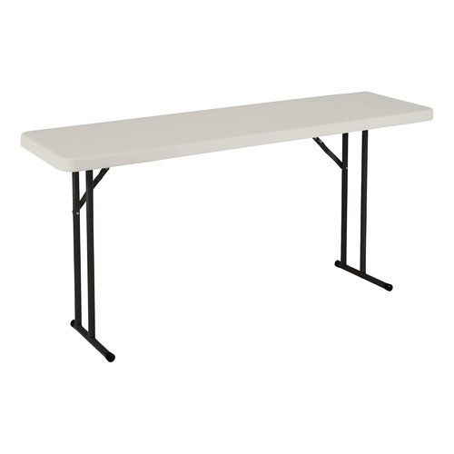 Norwood Commercial Furniture 5' Folding Training Table - Rectangular Blow-Molded Plastic, Gray Finish
