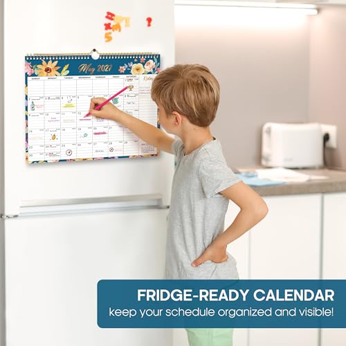 Taja Floral 2026-2027 21-Month Wall Calendar April to December 2027, 14.7x11.5 Inches