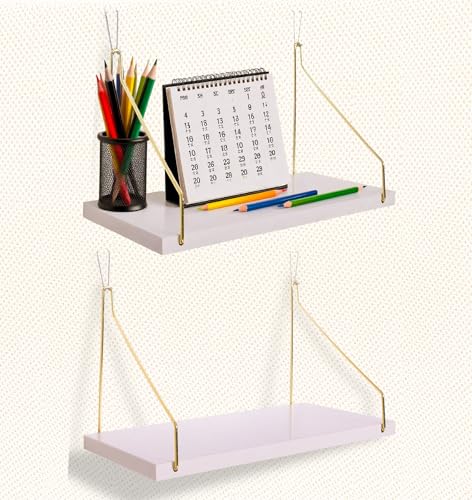 2-Pack White Wooden Cubicle Shelf for Fabric Walls with Hooks - Office Organizer & Decor (Variation: 2 / White)