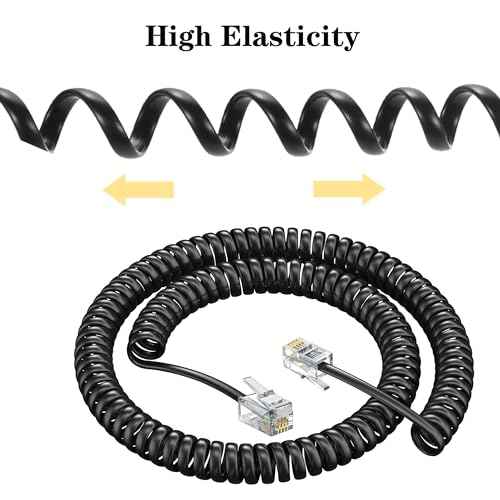 RJ9 4P4C Telephone Cord£¬Telephone Handset Cord,Coiled Wire 10 Pack 8Ft Uncoiled / 1.4Ft Coiled Landline Phone Handset Cable RJ9 4P4C Telephone Accessory -20 Pack