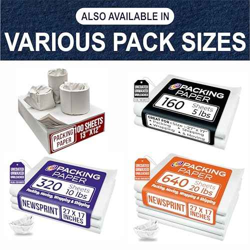 13"x12" 100 Sheets White Packing Paper Sheets for Moving Supplies, Protecting Fragile China and Glasses,Small Wrapping Paper for Shipping and Moving Box Filler