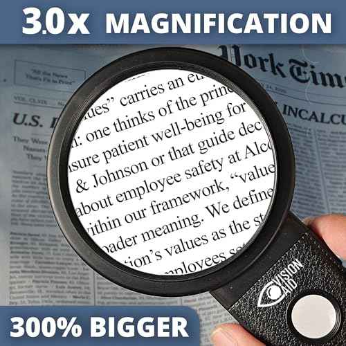 30x Hands-Free Magnifying Glass with USB Rechargeable 36 LED Lights, Storage Case | 40x Loupe Magnifier with Stand for Reading Coins Low Vision