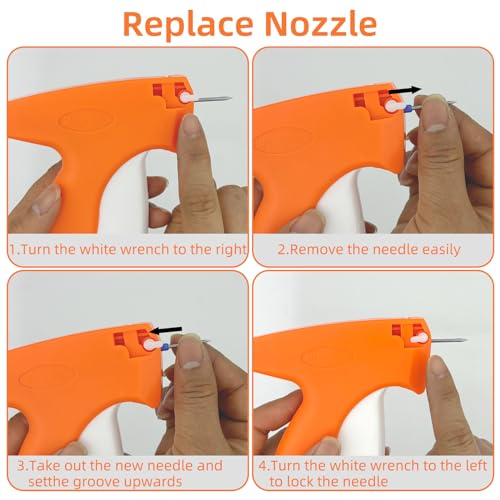Fifchall Orange Tagging Gun for Clothing Kit – 2006 pcs, 400 Labels, 1600 Fasteners, 6 Needles