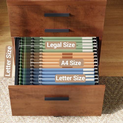 DEVAISE Walnut 3-Drawer File Cabinet - Under Desk Office Storage, 15.7"D x 18.1"W x 25.6"H