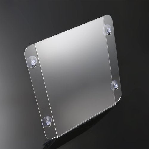 CiaoHER Acrylic Sign Holder 8.5 x 11, Clear Acrylic Frames Glass Window Wall Mount Advertising Signage Sign Holder with 4 Suction Cups for Mall, Office, Home, Restaurant, Vertical （6 Pack）