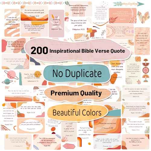 200 Prayer Cards, Bible Verse Cards Boho Theme Scripture Card for Women Men Kids, Mini Christian Encouragement Card Bible Gifts Inspirational Prayer Board Supplies