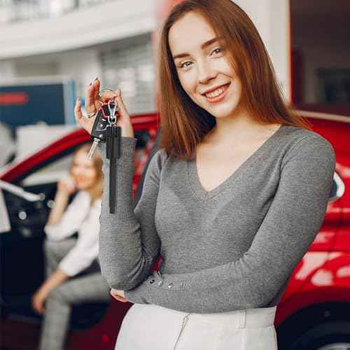 2 Pieces Lanyard Pen Clip, Anti-Lost Neck Lanyard, Portable Leather Neck Pen Holder Keychain