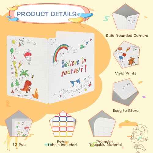 Privacy Boards for Student, 12 Pcs Desk Dividers for Students, Cardboard Privacy Folders, Privacy Shield Folder Boards, Classroom Divider Shield for School Teachers Home (Believe in Yourself)