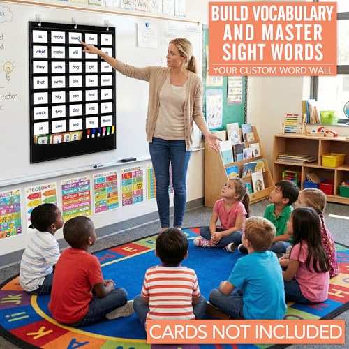 Black 7+1 Pocket Classroom Chart for Learning & Organization - Teacher Supplies