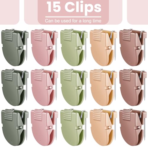 Feifeiya 15 Pcs Maillard Color Cubicle Clips for Fabric Panels Office Organizer