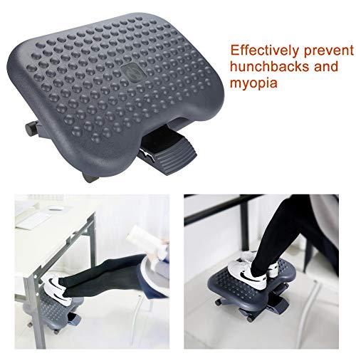Desk Foot Rest, Tilt Adjustable Height Footrest New Pebbles Massage Portable Comfortable Foot Rest for Home Office Under Desk