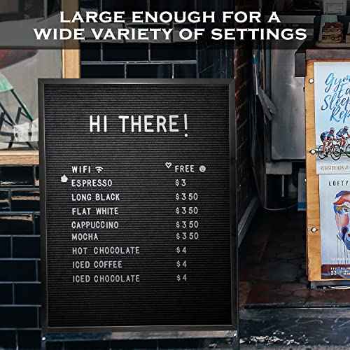 Black Large Letter Board 24x30 Inch, Big Felt Menu Board, Large Felt Letter Board, Menu Board, Message Board, Black Sign Display