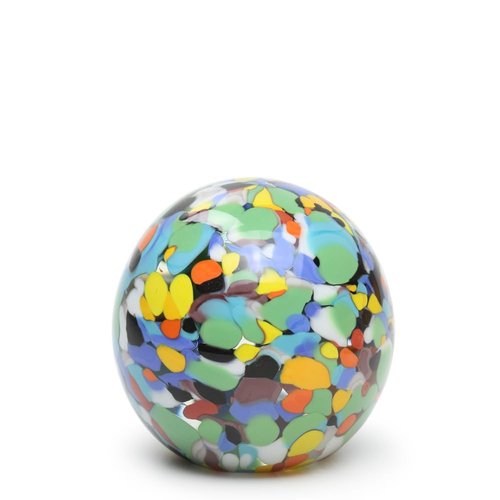 Ca D Oro Big Ball Glass Paperweight Multicolor Confetti Hand Blown Murano-Style Art Glass