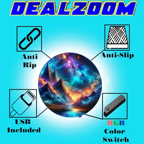 Gaming Chair Mat LED RGB Gaming Lights (Mountains 47¡±) - Noise Cancelling, Anti-Slip Gamer Floor Mat ? Scratch Resistant Computer Gaming Mat for Chair ? Office Chair Mat for Hardwood Floor