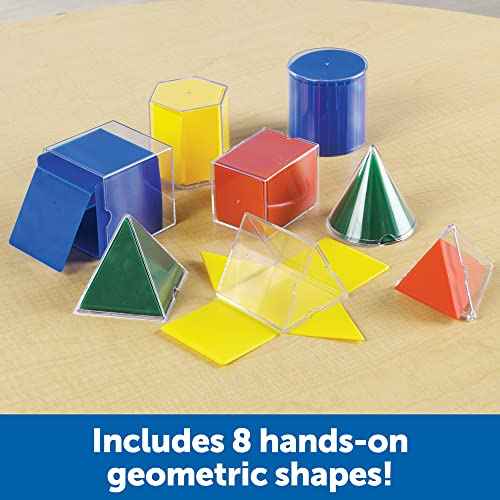 Learning Resources Folding Geometric Shapes - 16 Pieces, Ages 7+ Geometry Accessories, Teacher Aids, Math Helper, Teacher Supplies, Math Games for Kids,Back to School Supplies