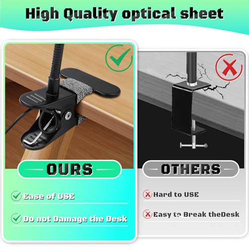 Black 10X Magnifying Glass with Light, Stand & Hands-Free Clip - NZQXJXZ