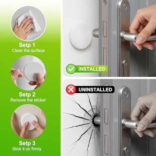 ZUOYGD White Door Stoppers 3.15" Self-Adhesive Wall Protectors, 6 Pack