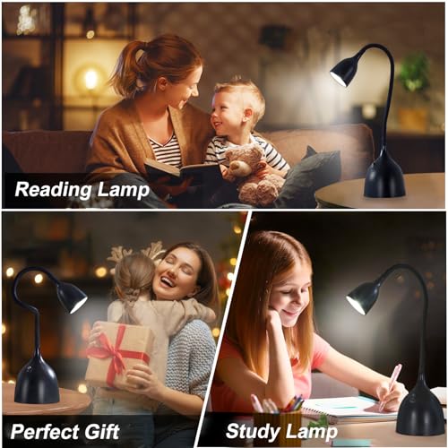 EJIAXIN Black LED Desk Lamp - Flexible Gooseneck Reading Office Light
