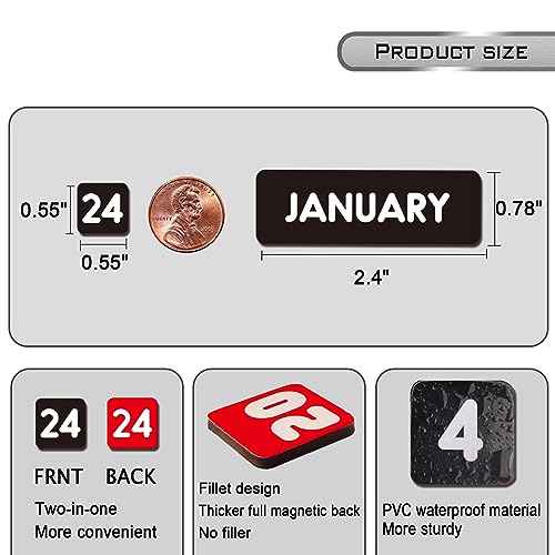 Double-Sided Magnetic Numbers and Months for Dry Erase Calendar Whiteboard, Calendar Magnets for Magnetic Whiteboard and Refrigerator Calendar(0.55¡±x0.55¡±)