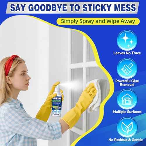 Adhesive Remover, Powerful Sticker Remover Spray with Scraper, Glue Remover for Car, Windows, Glass, Plastic, Sticky Stuff Remover Rapidly Removes Sticker, Tape, Labels Remover and Car Sticker Remover