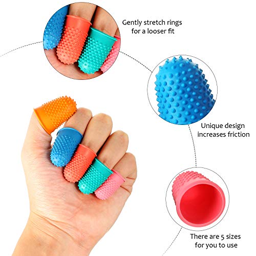 40 Pcs Rubber Finger Tip Covers Pads Set for Money Counting & Crafts