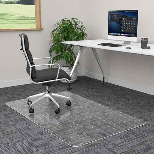 Office Chair Mat for Carpet, 30" x 48" Clear Desk Chair Mat for Low Pile Carpeted Floors- Easy Glide Plastic Floor Mat for Office Chair on Carpet