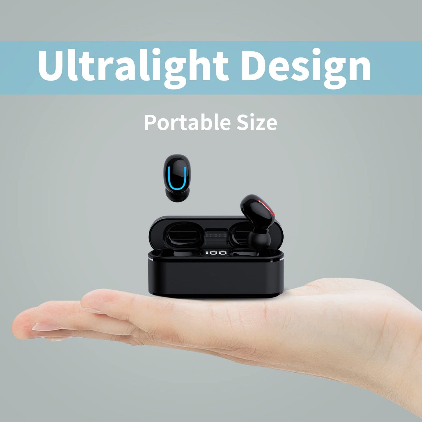 Wireless Earbuds Bluetooth 5.1 True Wireless Earbuds with Microphone,Noise Cancelling Wireless Ear Buds,Smallest Earbuds for Android,iOS,Ear Phone Wireless Earbuds,audifonos Bluetooth inalambricos…
