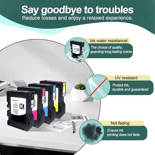 INK+ SG400 SG800 Sublimation Cartridge Compatible with Sawgrass Virtuoso SG400 SG800 Printer DIY, Latest Upgraded Chip (1 Black, 1 Cyan, 1 Magenta, 1 Yellow, 4 Pack)