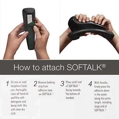 Softalk II Phone Shoulder Rest, Landline Office Telephone Accessory with Nonslip Ergo-Grip Cushion and Self-Adhesive Tape Attachment, Black