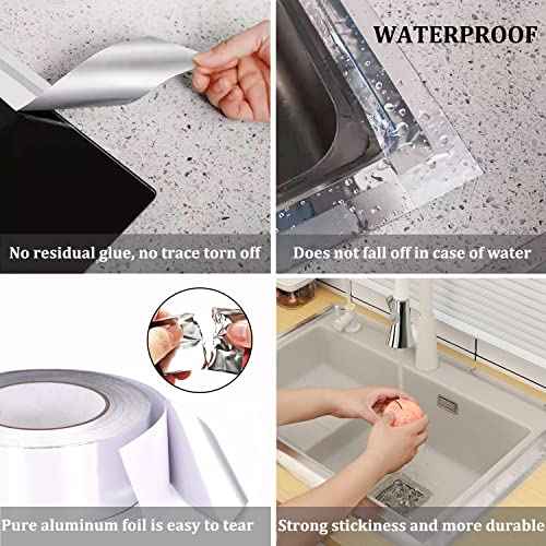 Aluminum Foil Duct Tape Heavy Duty Waterproof, Premium Silver Metal HVAC Heat Tapes (2"*65Feet,3.9mil), High Temperature, Dryer Vent Insulation Tape for Ductwork, Ducting, Sealing, Patching, Furnace