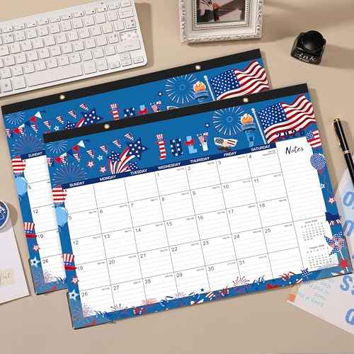 2026 Desk Calendar - Desk Calendar 2026, 2026 Calendar from Jan 2026 to Dec 2026, 17"¡¿12", 12 months Calendar with Corner Protectors, Large Ruled Blocks, Notes - 12 Different Themes