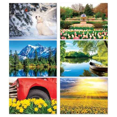 Current 2026 Seasons Wall Calendar, 12-Inch x 9-Inch Size Closed, 18-Inch Size Open, Large Bookstore-Quality, Spiral-Bound Hanging Monthly Wall Calendars for Kitchen & Office