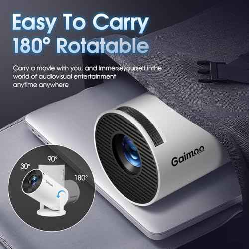 Mini Projector with WiFi and Bluetooth Built-in Apps Smart Projector Support 4K 1080P FHD 180¡Æ Adjustable Auto Keystone Compatibile with HDMI/TV Stick/Memory Stick/Laptop, White