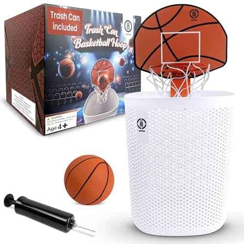 Basketball Trash Can Complete Set ? Perfect Basketball Hoop Trash Can, Fun Indoor Kids Trash Can and Unique Basketball Birthday Gift
