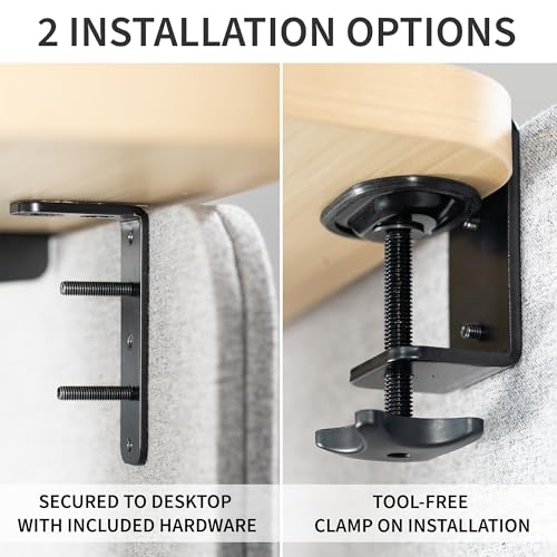VIVO 60" x 24" Gray Clamp-On Desk Privacy Panel (PP-1-V060G) – Light Gray