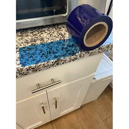 Adhesive Surface Protective Tape - No Residue Removable Film Roll Protect Cover Surface Covering Shield for Wood Plastic Leather Car Furniture Floor Blue 3.9 Inches x 164 Yards