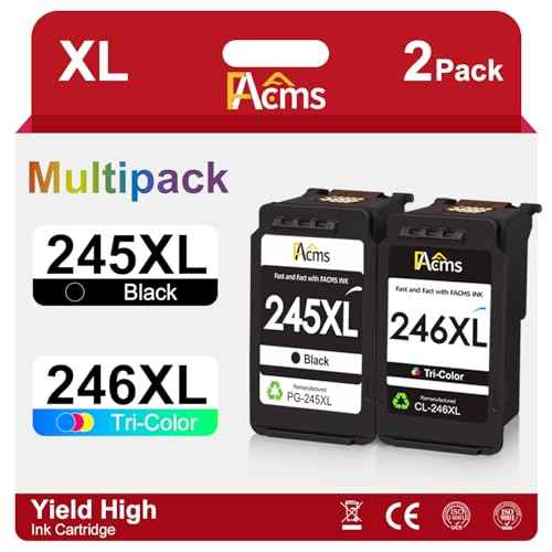 Remanufactured 245XL 246XL Combo Pack Ink Cartridge Replacement for Canon Pg-245Xl Cl-246Xl PG-243 CL-244 to use with Pixma MX492 MX490 MG2522 MG2520 MG2420 MG2920 MG2922 MG3022 MG3029 (2-Pack)