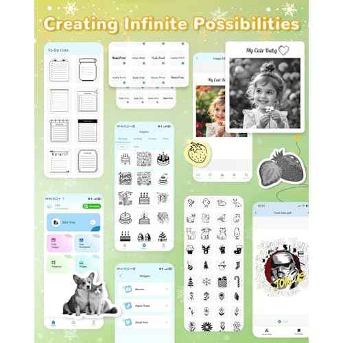 Sticker Printer, Print Pods Mini Printer, Bluetooth Thermal Sticker Maker Machine with 3 Rolls Paper, Print Pod Mini Printers for iphone, Impresora Port?til for Study Note, Journal, DIY, Kids Gift