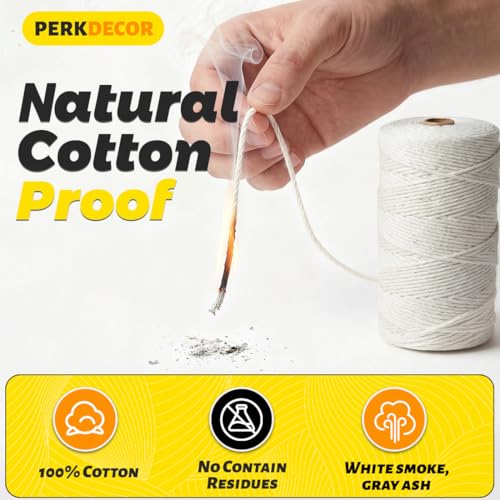 Natural White Cotton Cooking Twine 400 Feet Food Grade Butcher String for Kitchen Baking & Crafts