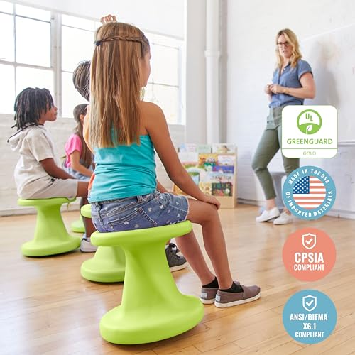 ECR4Kids Twist Wobble Stool, 14in Seat Height, Active Seating, Lime Green