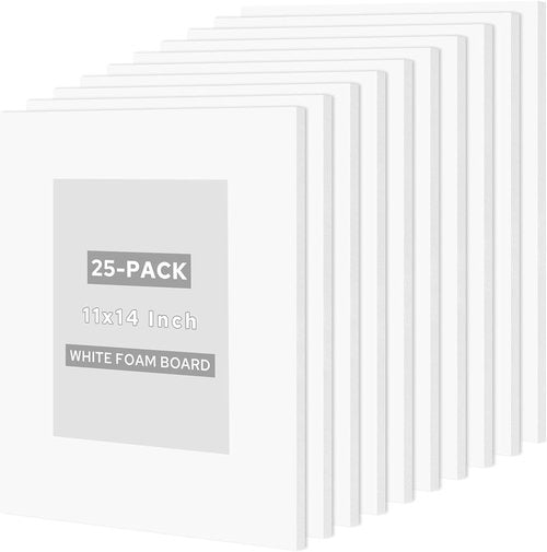 Golden State Art 11x14 Foam Boards - 25 Pack White 1/8 Inch Thick for School Crafts & Presentations